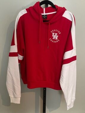 NWT University of Houston Coogs Red and White Hoodie Size XXL
